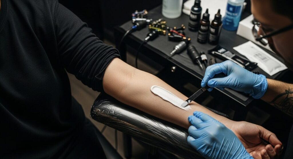 profesionální znecitlivění tetování kroky