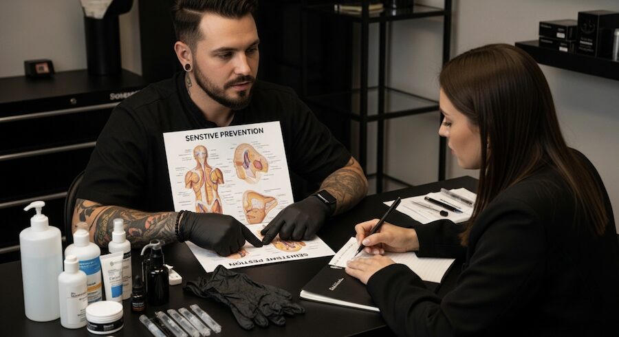 preventivní opatření bolest tetování
